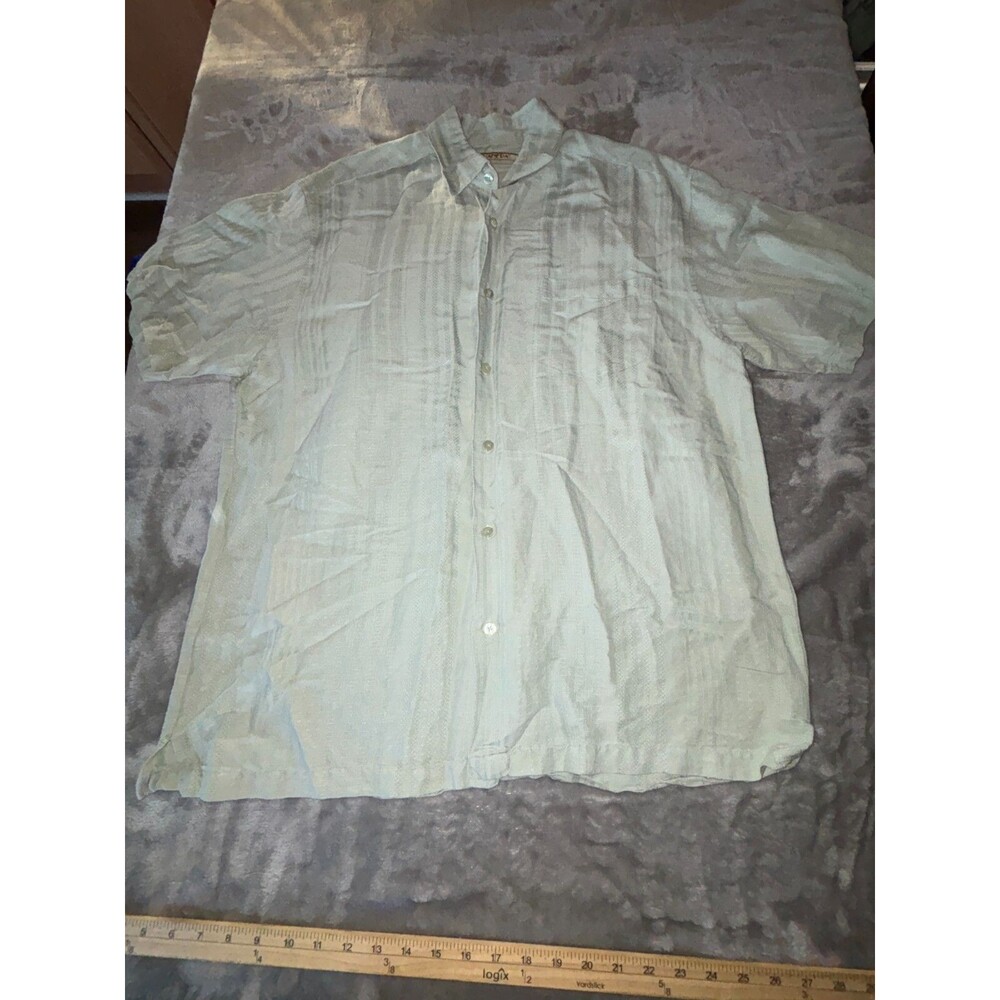 Havanera Co. Men’s Short Sleeve Button Down Shirt Size Large Light Green